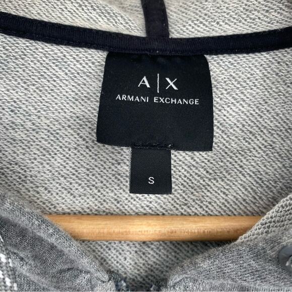 A/X Armani Exchange Grey Zip Up Hoodie Quiet Luxury Staple Oversized S - Picture 5 of 7